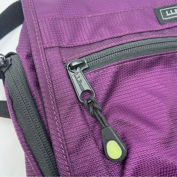 L.L. Bean Utility Travel Crossbody Bag Purple and Black Nylon - Picture 4 of 10